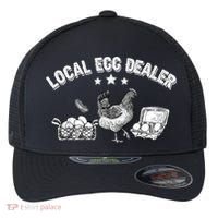Local Egg Dealer Funny Bleached Chicken Lover Farm Farmer Flexfit Unipanel Trucker Cap thumb 0