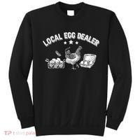 Local Egg Dealer Funny Bleached Chicken Lover Farm Farmer Sweatshirt thumb 0