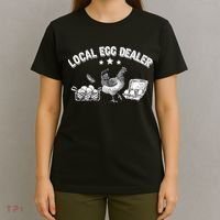 Local Egg Dealer Funny Bleached Chicken Lover Farm Farmer T-Shirt thumb 4
