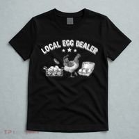 Local Egg Dealer Funny Bleached Chicken Lover Farm Farmer T-Shirt thumb 5