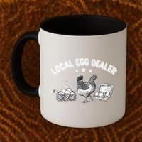 Local Egg Dealer Funny Bleached Chicken Lover Farm Farmer Coffee Mug thumb 2