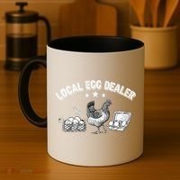 Local Egg Dealer Funny Bleached Chicken Lover Farm Farmer Coffee Mug thumb 4