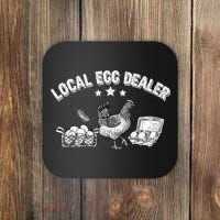 Local Egg Dealer Funny Bleached Chicken Lover Farm Farmer Coaster thumb 0