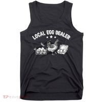 Local Egg Dealer Funny Bleached Chicken Lover Farm Farmer Tank Top thumb 0