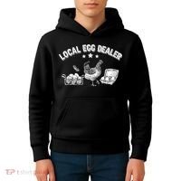 Local Egg Dealer Funny Bleached Chicken Lover Farm Farmer Kids Hoodie thumb 4