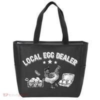 Local Egg Dealer Funny Bleached Chicken Lover Farm Farmer Tote Bag thumb 0