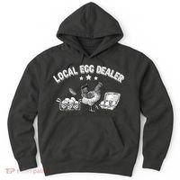 Local Egg Dealer Funny Bleached Chicken Lover Farm Farmer Hoodie thumb 0