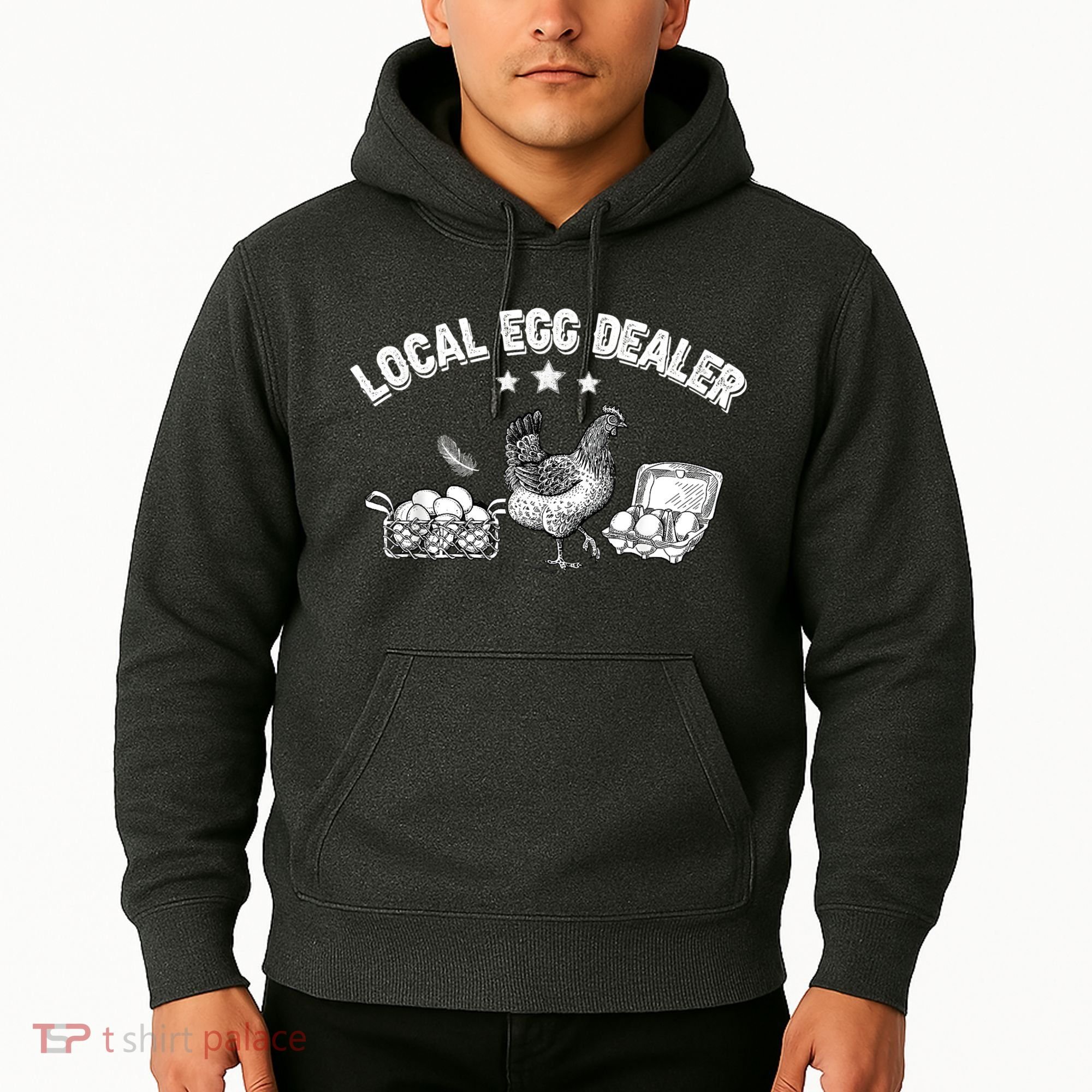 Local Egg Dealer Funny Bleached Chicken Lover Farm Farmer Hoodie