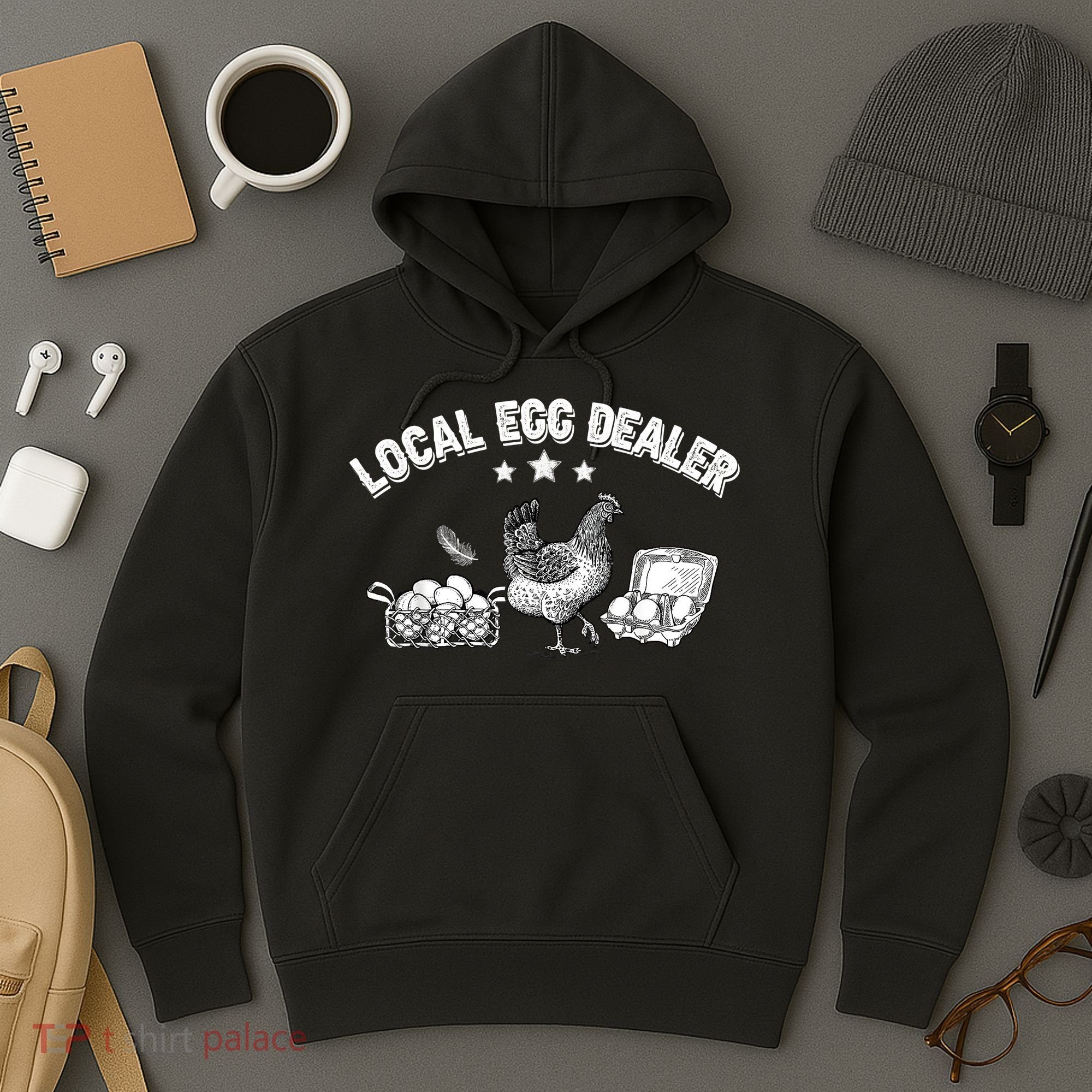 Local Egg Dealer Funny Bleached Chicken Lover Farm Farmer Hoodie