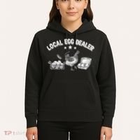 Local Egg Dealer Funny Bleached Chicken Lover Farm Farmer Hoodie thumb 5
