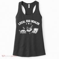 Local Egg Dealer Funny Bleached Chicken Lover Farm Farmer Women's Tank Top thumb 0