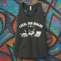 Local Egg Dealer Funny Bleached Chicken Lover Farm Farmer Women's Tank Top thumb 3