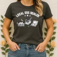 Local Egg Dealer Funny Bleached Chicken Lover Farm Farmer Women's T-Shirt thumb 2