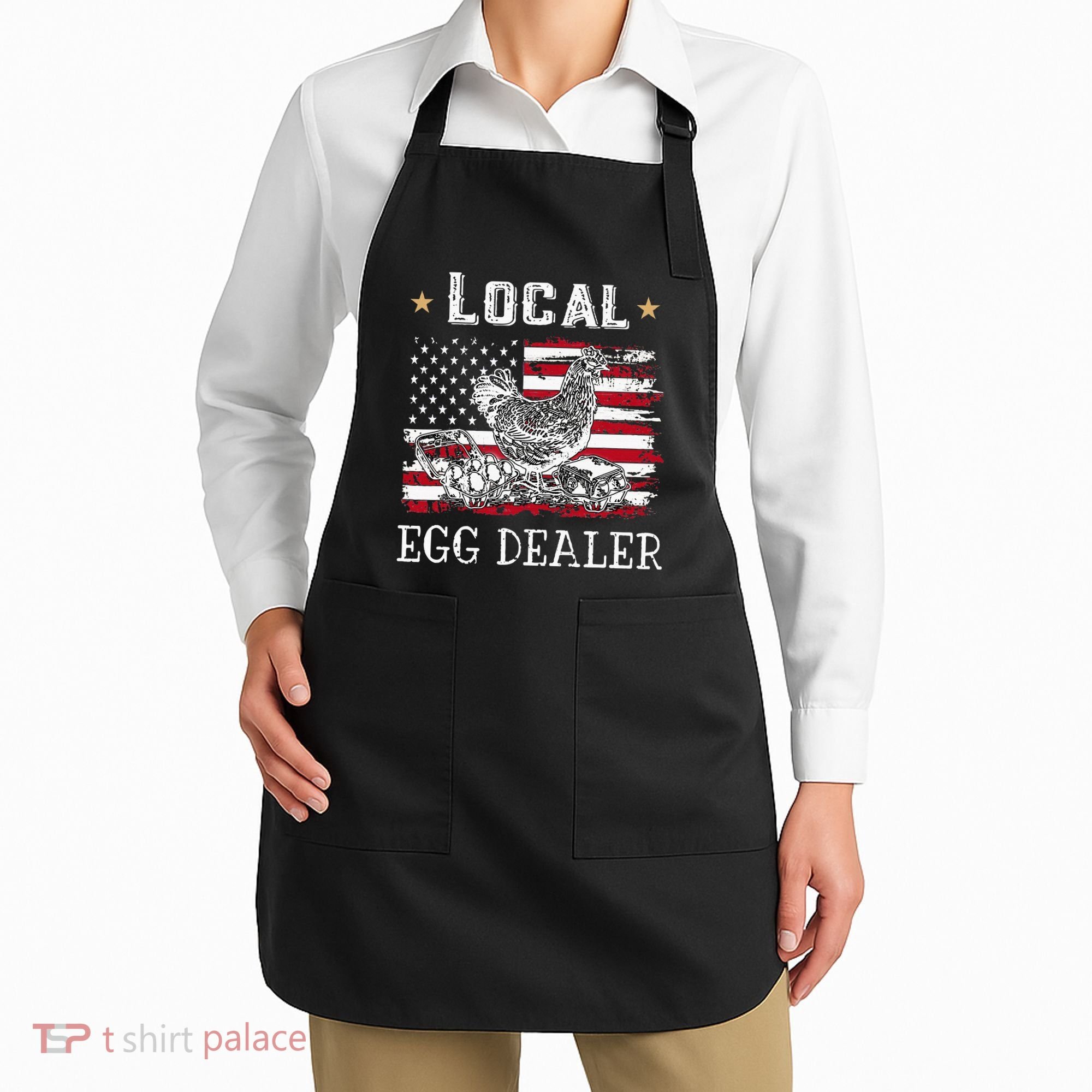 Local Egg Dealer Funny American Flag Apron
