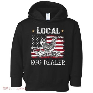Local Egg Dealer Funny American Flag Toddler Hoodie