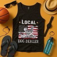 Local Egg Dealer Funny American Flag Tank Top thumb 4