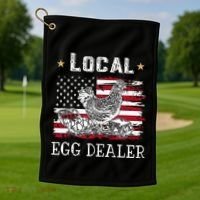 Local Egg Dealer Funny American Flag Golf Towel thumb 1