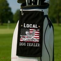 Local Egg Dealer Funny American Flag Golf Towel thumb 2