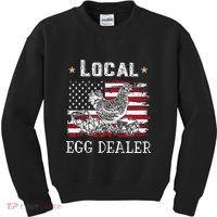 Local Egg Dealer Funny American Flag Kids Sweatshirt thumb 0