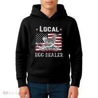 Local Egg Dealer Funny American Flag Kids Hoodie thumb 4