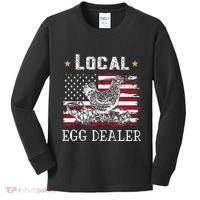 Local Egg Dealer Funny American Flag Kids Long Sleeve Shirt thumb 0