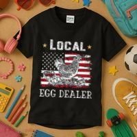 Local Egg Dealer Funny American Flag Kids T-Shirt thumb 3
