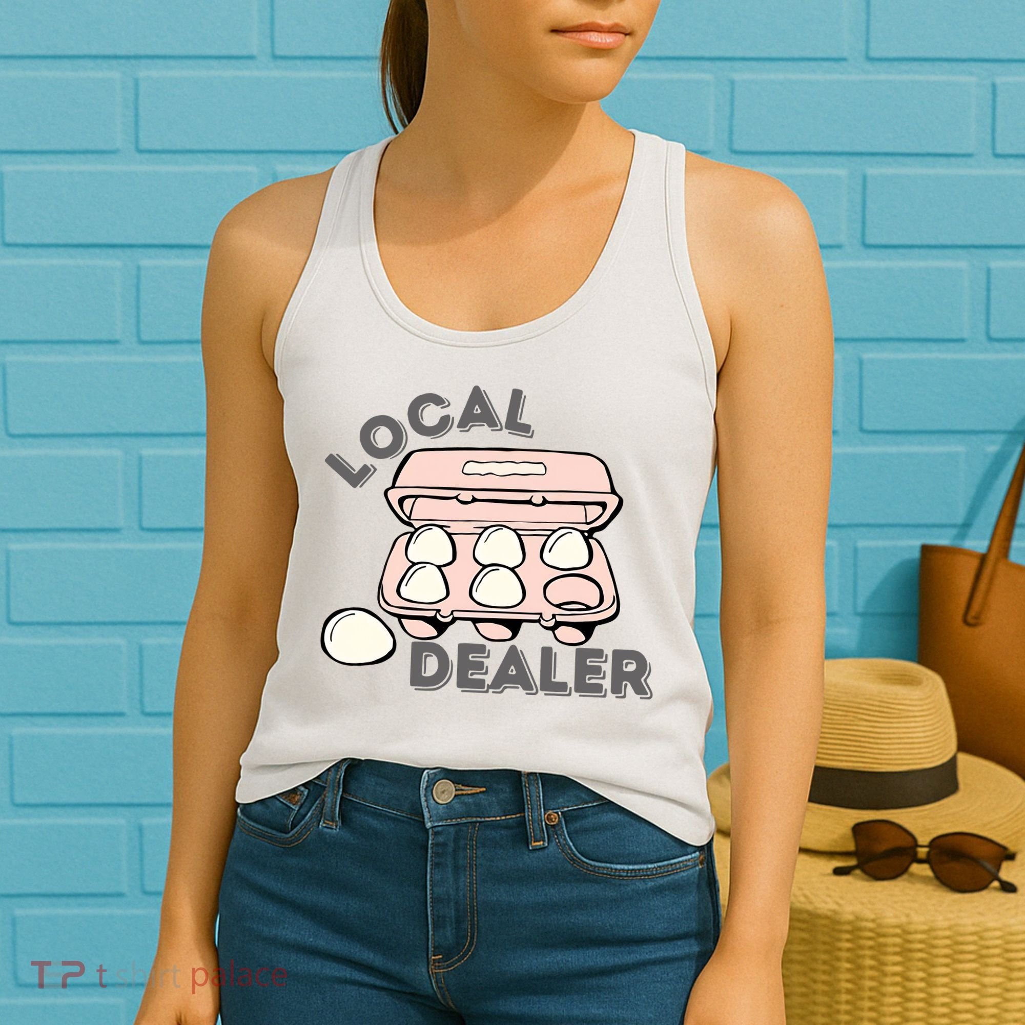 Local Egg Dealer Happy Easter Local Egg Dealer Farmer Farming Women's Tank Top
