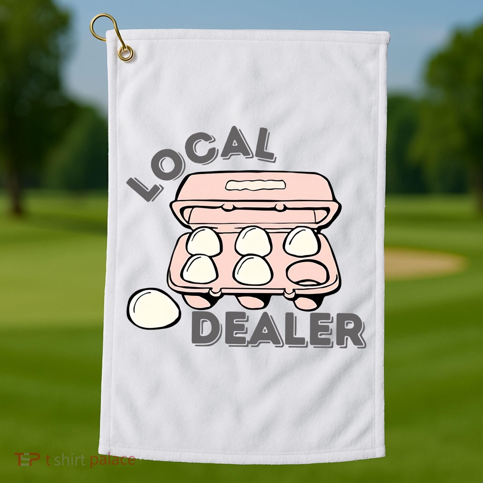Local Egg Dealer Happy Easter Local Egg Dealer Farmer Farming Golf Towel