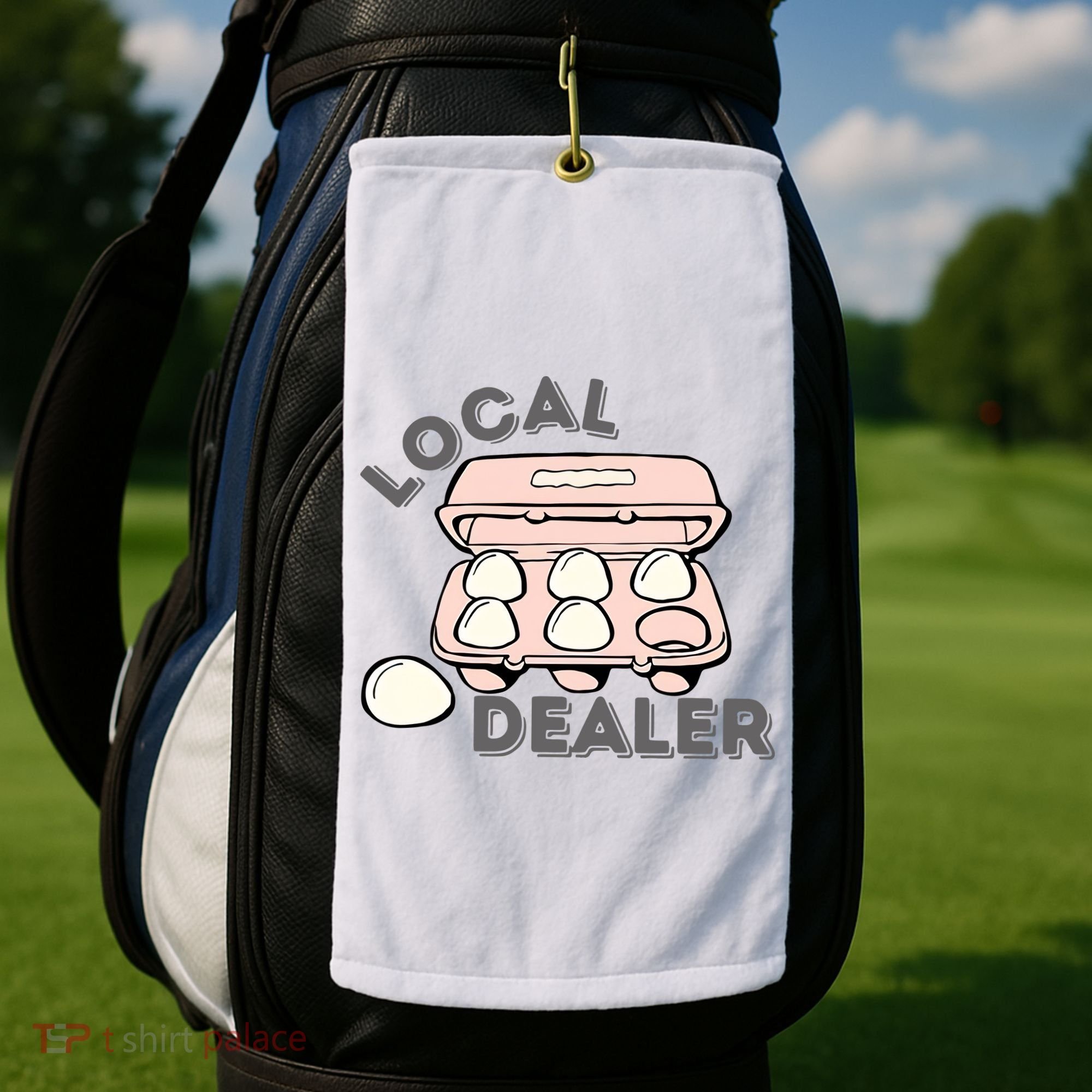 Local Egg Dealer Happy Easter Local Egg Dealer Farmer Farming Golf Towel