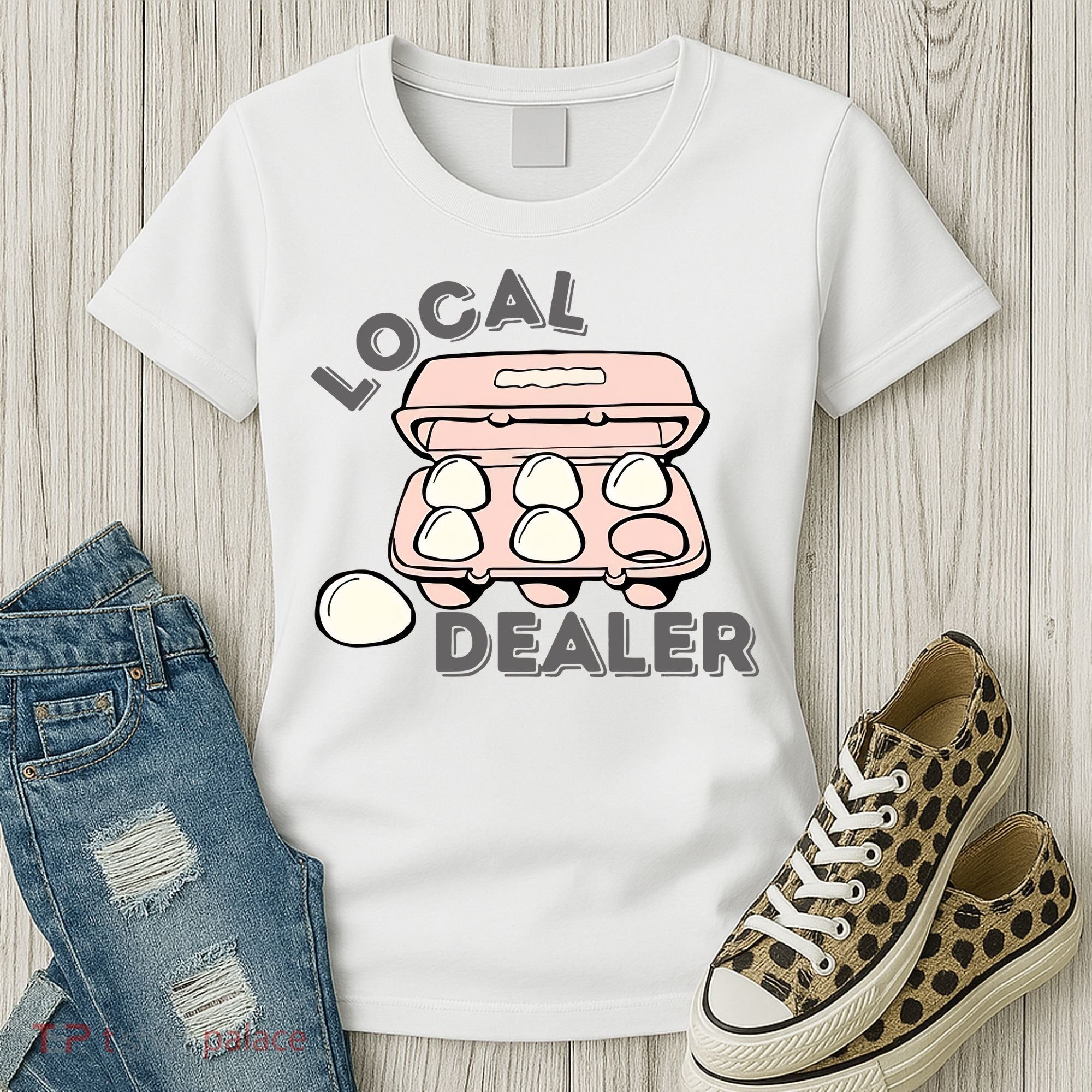 Local Egg Dealer Happy Easter Local Egg Dealer Farmer Farming Women's T-Shirt
