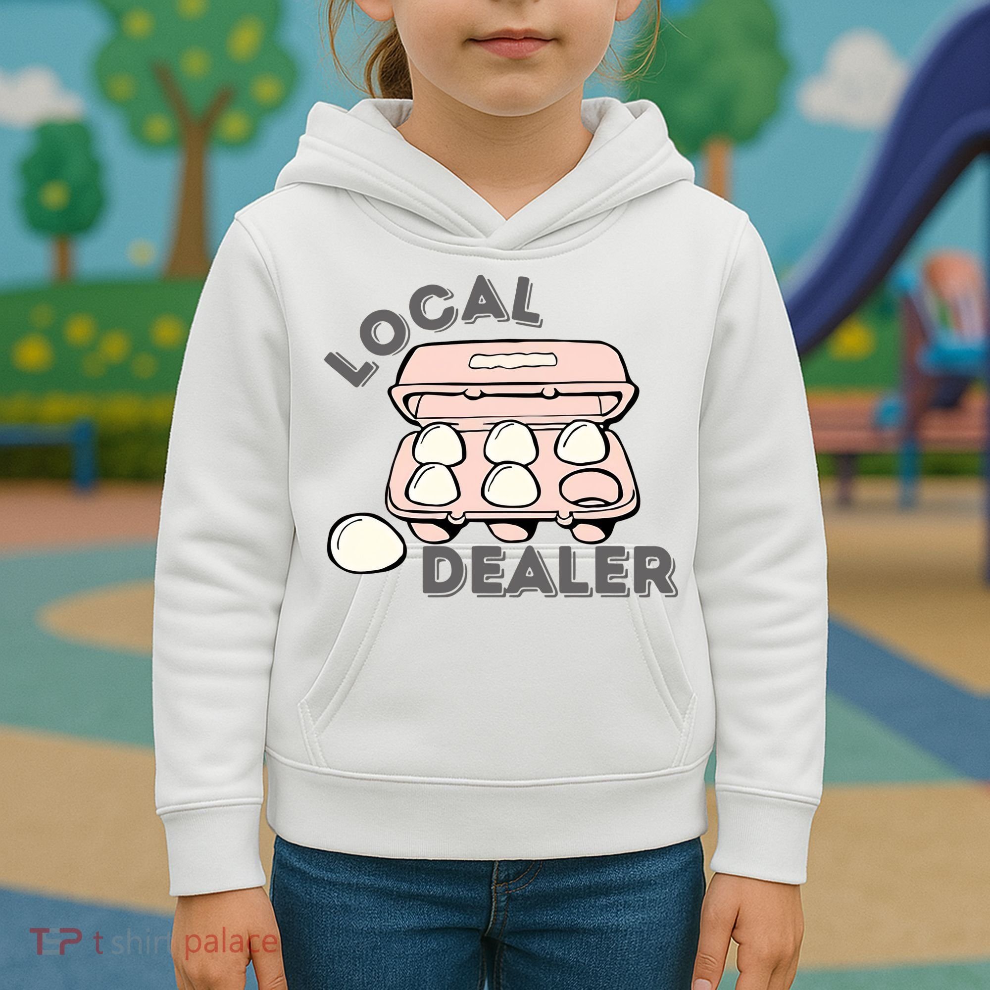 Local Egg Dealer Happy Easter Local Egg Dealer Farmer Farming Kids Hoodie