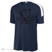 Local Egg Dealer Funny Bleached Chicken Lover Farm Farmer Sport-Tek Competitor United Soccer Jersey thumb 2