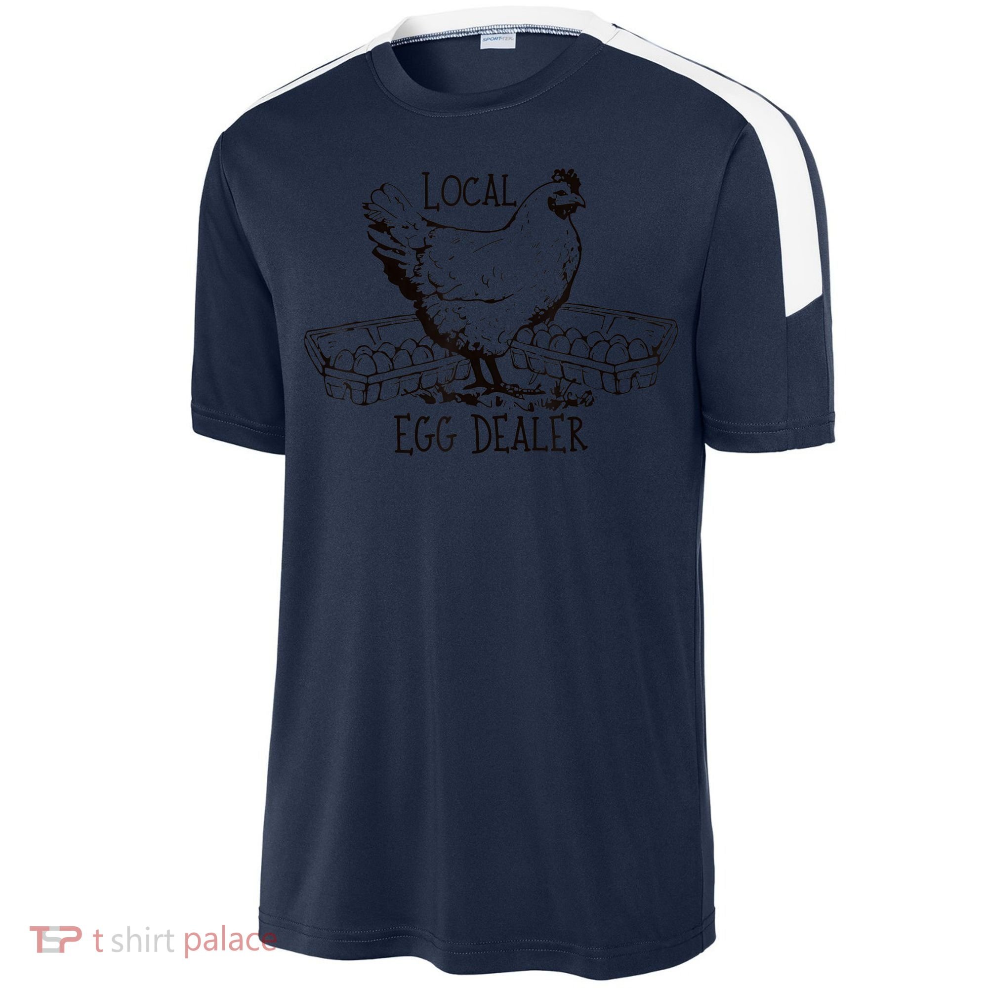 Local Egg Dealer Funny Bleached Chicken Lover Farm Farmer Sport-Tek Competitor United Soccer Jersey