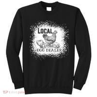 Local Egg Dealer Funny Bleached Chicken Lover Farm Farmer Sweatshirt thumb 0