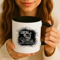 Local Egg Dealer Funny Bleached Chicken Lover Farm Farmer Coffee Mug thumb 3