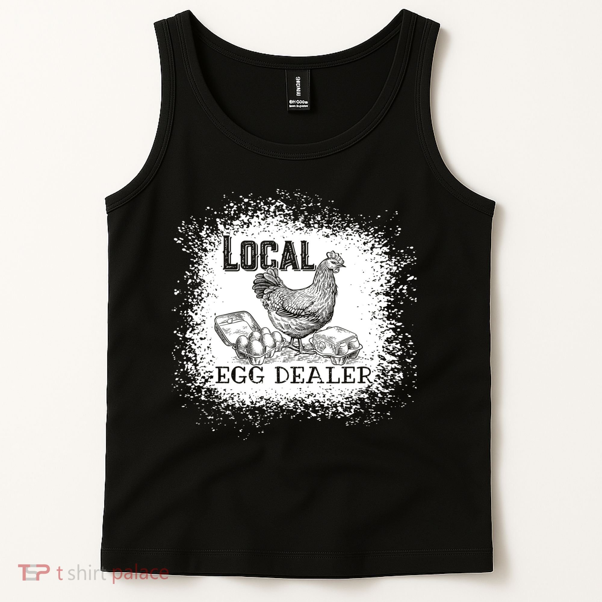 Local Egg Dealer Funny Bleached Chicken Lover Farm Farmer Tank Top