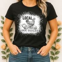 Local Egg Dealer Funny Bleached Chicken Lover Farm Farmer Women's T-Shirt thumb 2