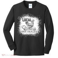 Local Egg Dealer Funny Bleached Chicken Lover Farm Farmer Kids Long Sleeve Shirt thumb 0