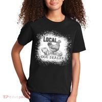 Local Egg Dealer Funny Bleached Chicken Lover Farm Farmer Kids T-Shirt thumb 2