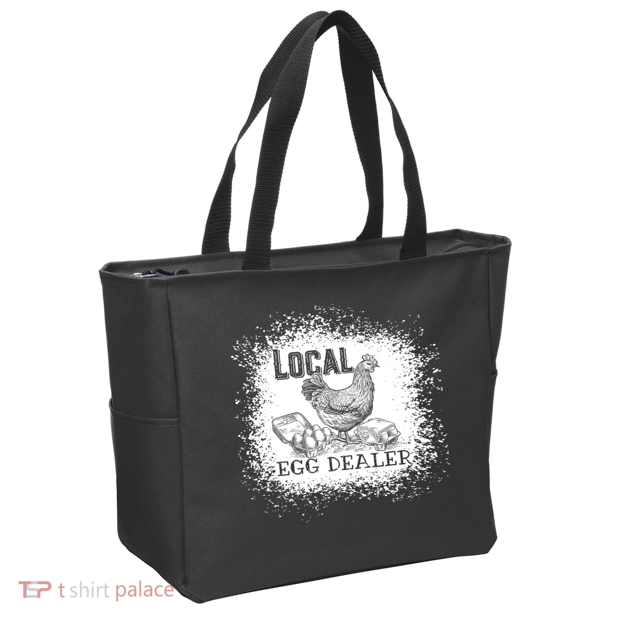 Local Egg Dealer Funny Bleached Chicken Lover Farm Farmer Tote Bag