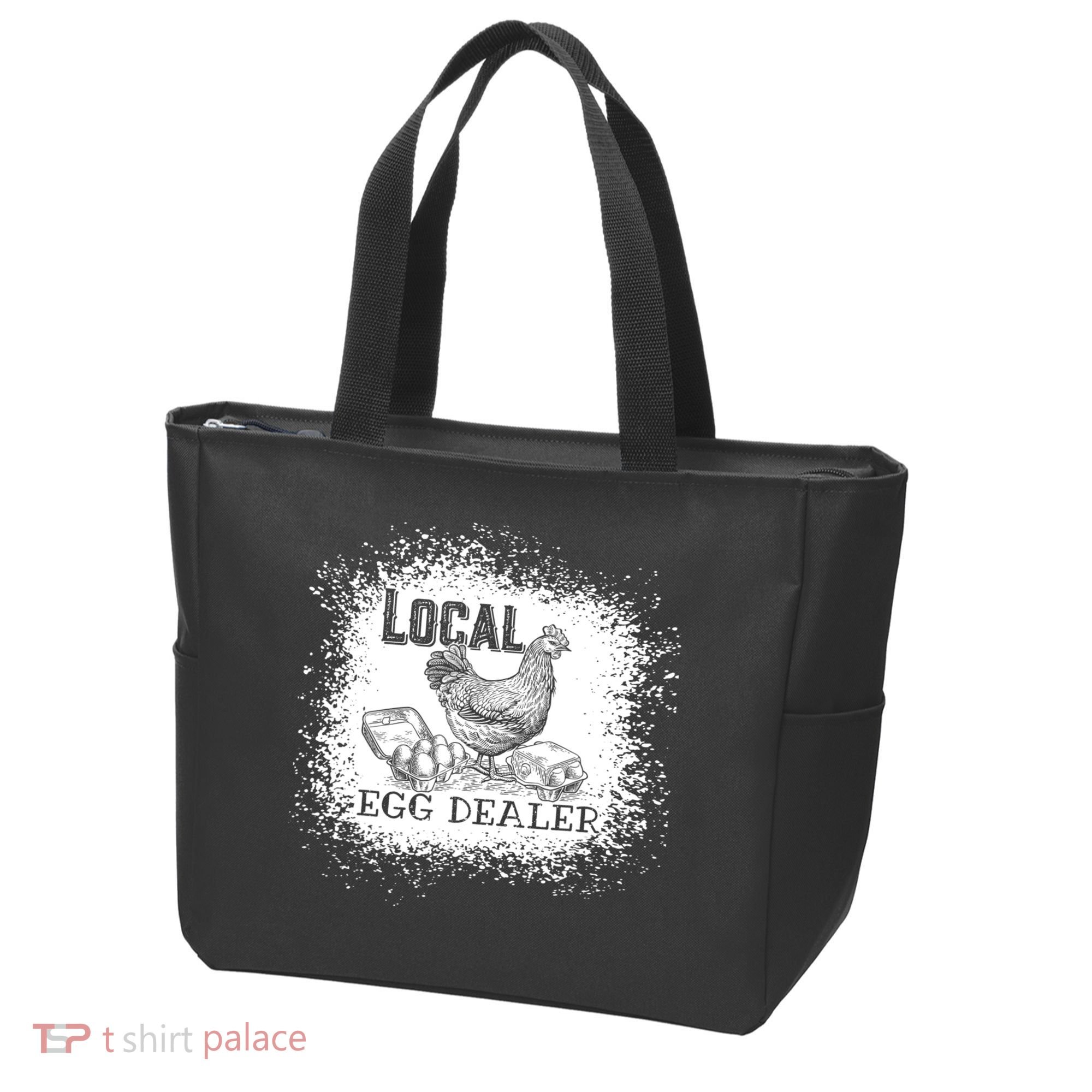 Local Egg Dealer Funny Bleached Chicken Lover Farm Farmer Tote Bag