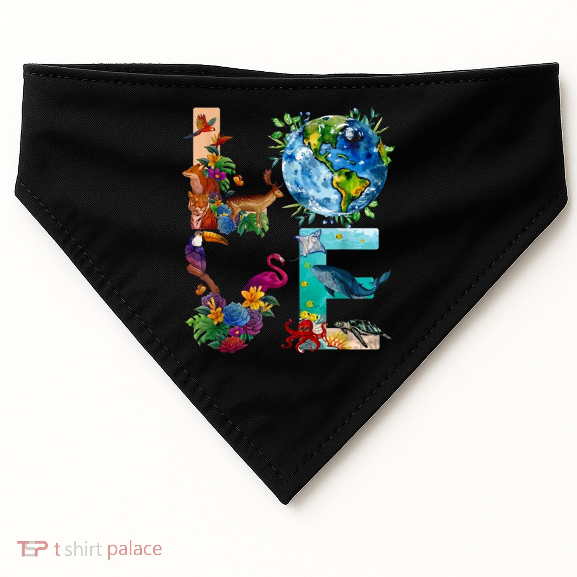 Love Earth Day Nature USA-Made Doggie Bandana