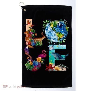 Love Earth Day Nature Golf Towel