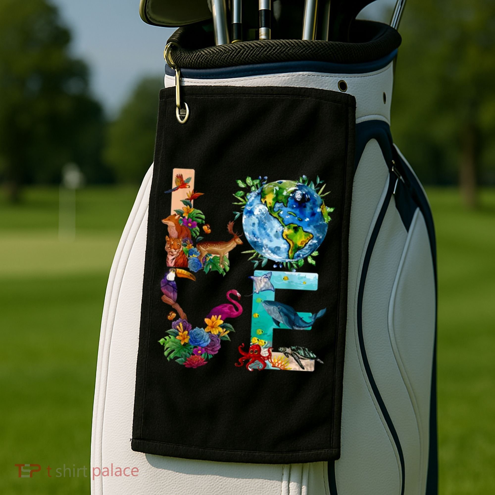 Love Earth Day Nature Golf Towel