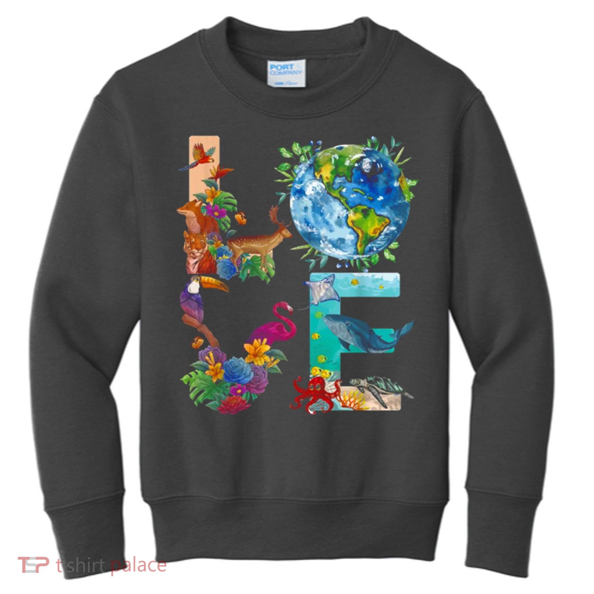 Love Earth Day Nature Kids Sweatshirt