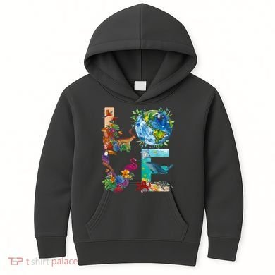 Love Earth Day Nature Kids Hoodie