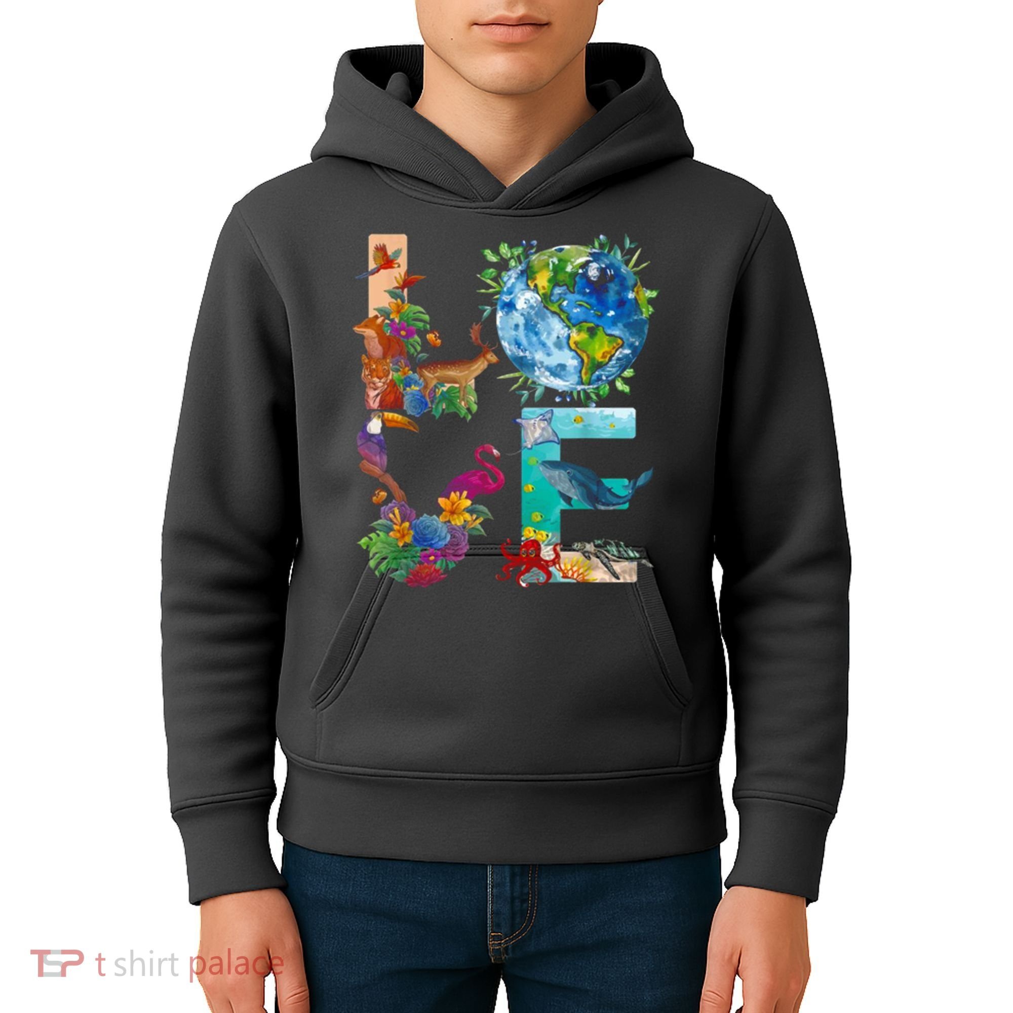 Love Earth Day Nature Kids Hoodie