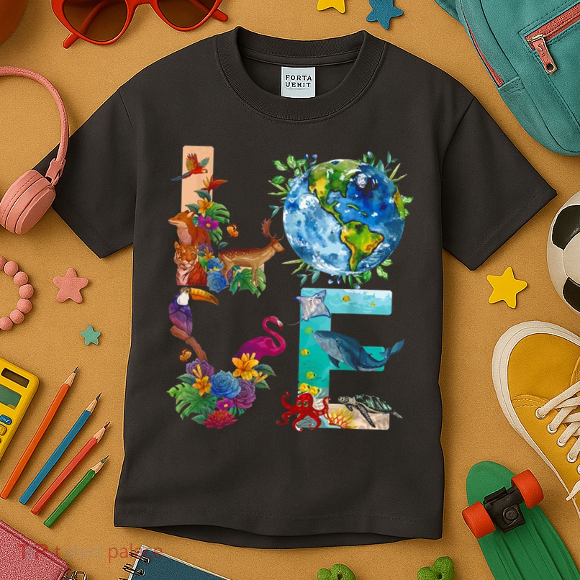 Love Earth Day Nature Kids T-Shirt