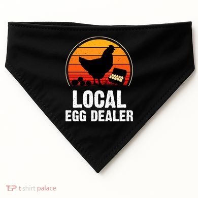 Local Egg Dealer Funny Retro Egg Peddler Chicken Egg Farmer USA-Made Doggie Bandana