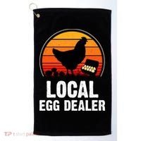 Local Egg Dealer Funny Retro Egg Peddler Chicken Egg Farmer Golf Towel thumb 0